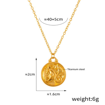 Edles Sternzeichen-Medaillon mit Relief – zeitloser Unisex-Kettenklassiker