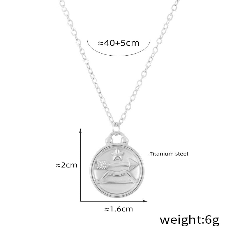 Edles Sternzeichen-Medaillon mit Relief – zeitloser Unisex-Kettenklassiker