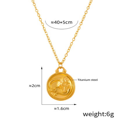 Edles Sternzeichen-Medaillon mit Relief – zeitloser Unisex-Kettenklassiker