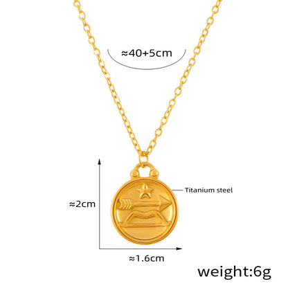 Edles Sternzeichen-Medaillon mit Relief – zeitloser Unisex-Kettenklassiker