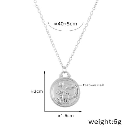 Edles Sternzeichen-Medaillon mit Relief – zeitloser Unisex-Kettenklassiker