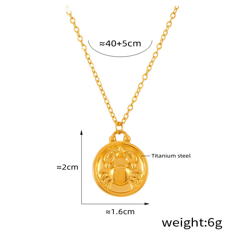Edles Sternzeichen-Medaillon mit Relief – zeitloser Unisex-Kettenklassiker