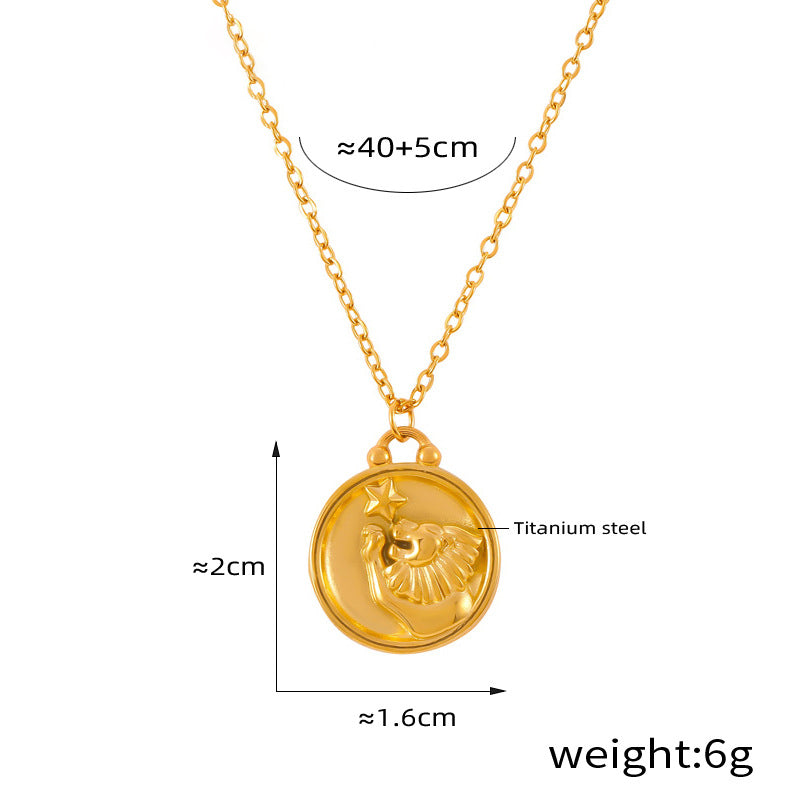 Edles Sternzeichen-Medaillon mit Relief – zeitloser Unisex-Kettenklassiker