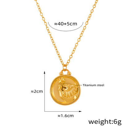 Edles Sternzeichen-Medaillon mit Relief – zeitloser Unisex-Kettenklassiker