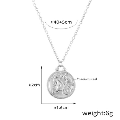 Edles Sternzeichen-Medaillon mit Relief – zeitloser Unisex-Kettenklassiker