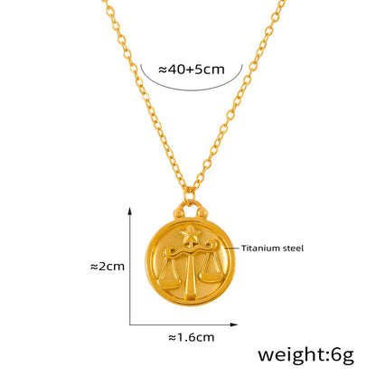 Edles Sternzeichen-Medaillon mit Relief – zeitloser Unisex-Kettenklassiker