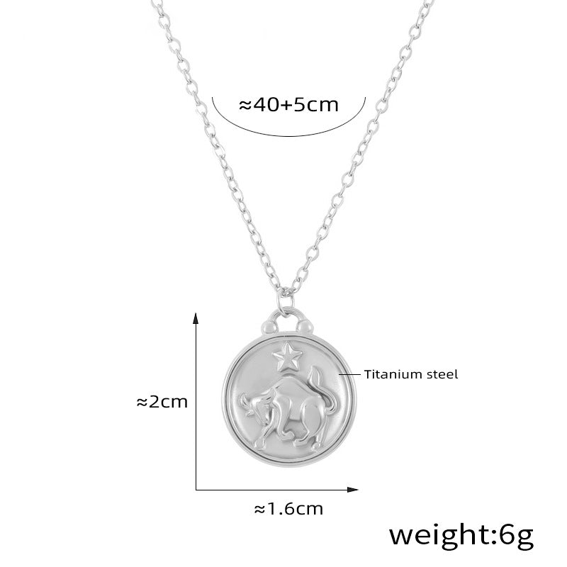 Edles Sternzeichen-Medaillon mit Relief – zeitloser Unisex-Kettenklassiker