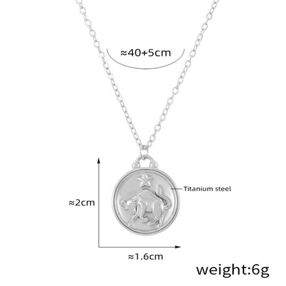 Edles Sternzeichen-Medaillon mit Relief – zeitloser Unisex-Kettenklassiker