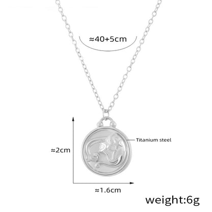 Edles Sternzeichen-Medaillon mit Relief – zeitloser Unisex-Kettenklassiker