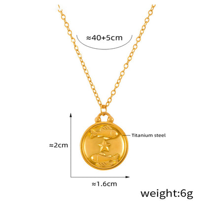 Edles Sternzeichen-Medaillon mit Relief – zeitloser Unisex-Kettenklassiker
