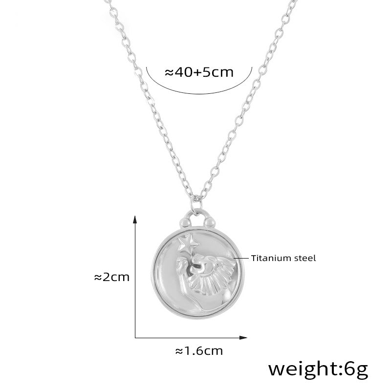 Edles Sternzeichen-Medaillon mit Relief – zeitloser Unisex-Kettenklassiker