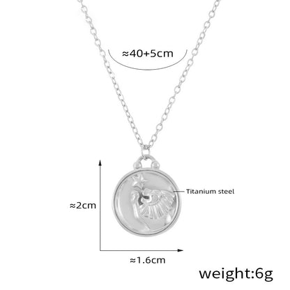 Edles Sternzeichen-Medaillon mit Relief – zeitloser Unisex-Kettenklassiker