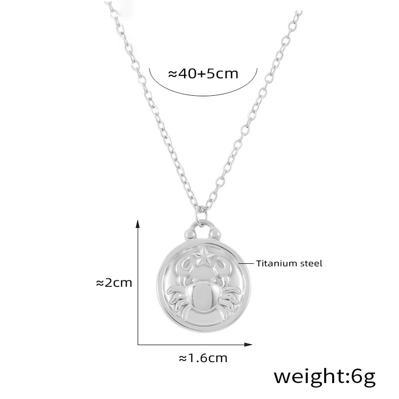 Edles Sternzeichen-Medaillon mit Relief – zeitloser Unisex-Kettenklassiker