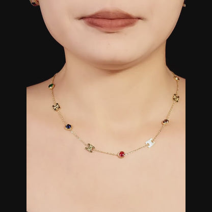Edles Zirkon Schmuck Set (Halskette + Armband) aus Stahl - PVD vergoldet in 2 Farben | Gold & Silber | Hochwertiger Damenschmuck Geschenk