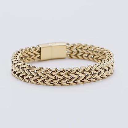 Titan Geflecht-Armband - Zweireihig - Schlichter Herrenschmuck
